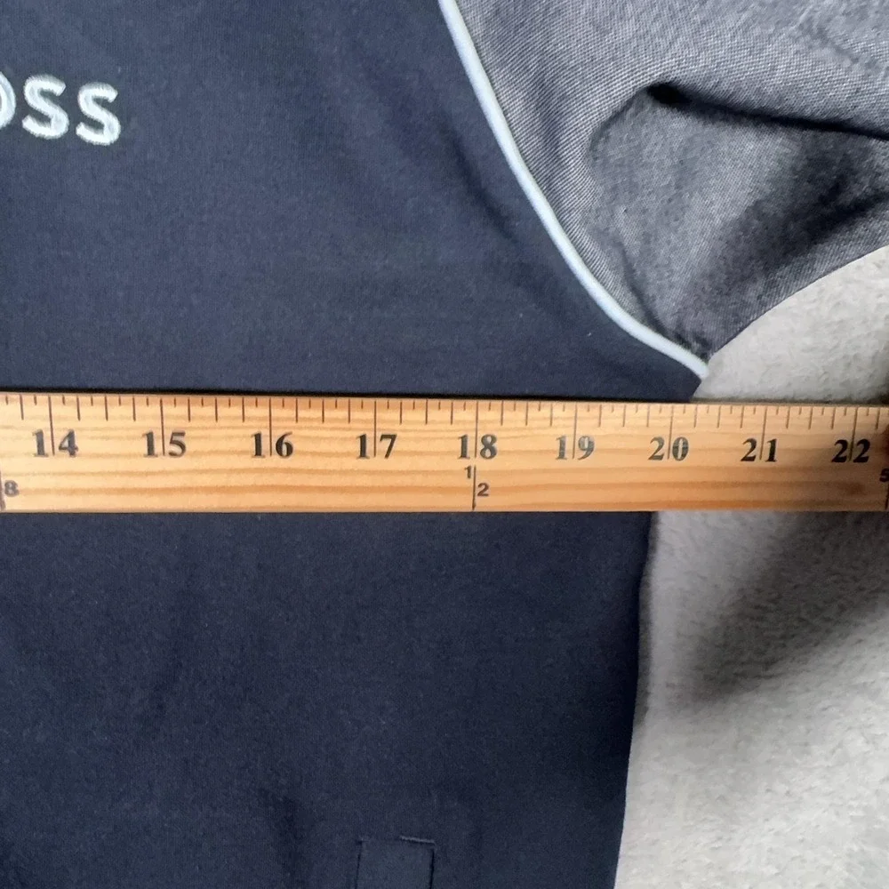 Boss Jacket Mens Small Blue Colorblock Track Full Zip Homewear Cotton Athletic